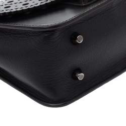 مملوكة مسبقًا حقيبة كروس فورلا "ميني متروبوليس" جلد قصات ليزر أسود و مرصعة عقيق يماني