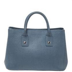 Pre Owned Furla Dark Grey Leather Small Linda Tote