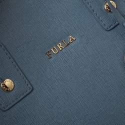 Pre Owned Furla Dark Grey Leather Small Linda Tote