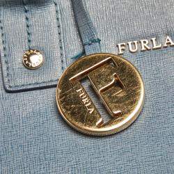 Pre Owned Furla Dark Grey Leather Small Linda Tote