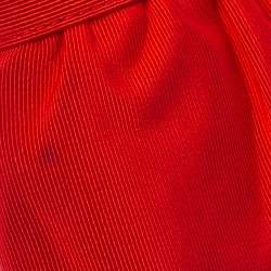 Pre Owned Furla Red Canvas Bow Clutch