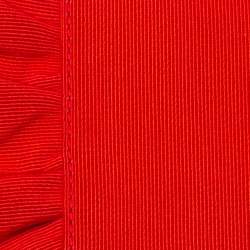 Pre Owned Furla Red Canvas Bow Clutch