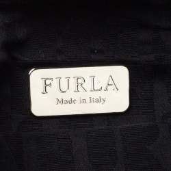 Pre Owned Furla Red Canvas Bow Clutch