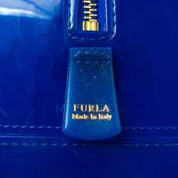 مملوكة مسبقًا Furla Blue Glossy Rubber Mini Candy Satchel