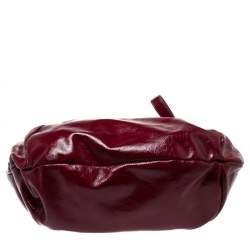 Pre Owned Furla Dark Magenta Patent Leather Ninfea Shoulder Bag
