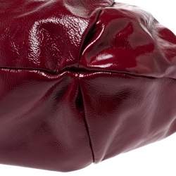 Pre Owned Furla Dark Magenta Patent Leather Ninfea Shoulder Bag