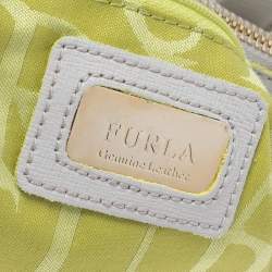 Pre Owned Furla Beige/Cetrine Leather Shopper Tote