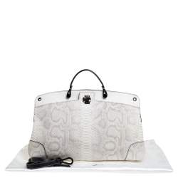 Pre Owned حقيبة فورلا يد علوية بيبر كيرتيلا صغيرة جلد نقش ثعبان متعدد الألوان