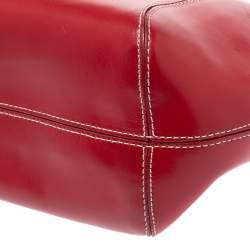 Pre Owned Furla Red Leather Buckle Satchel