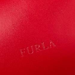 Pre Owned Furla Red Leather Buckle Satchel