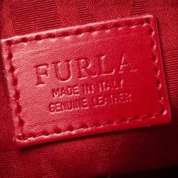 Pre Owned Furla Red Leather Buckle Satchel
