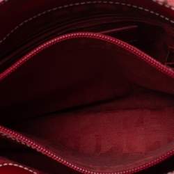 Pre Owned Furla Red Leather Buckle Satchel