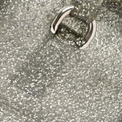 Pre Owned Furla Silver Glitter Rubber Mini Candy Satchel
