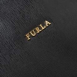 Pre Owned Furla Black Leather Alissa Tote