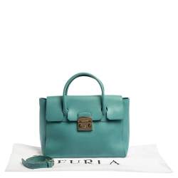 Pre Owned Furla Blue Leather Medium Metropolis Satchel