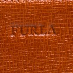 Pre Owned Furla Burnt Orange Leather Zip Around Wallet