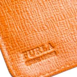Pre Owned Furla Burnt Orange Leather Zip Around Wallet