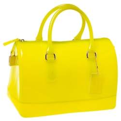 Pre Owned حقيبة فورلا كاندي مطاط بي في سي صفراء