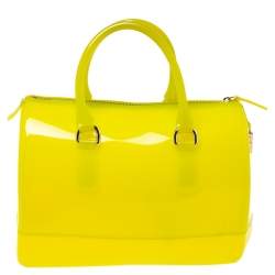 Pre Owned حقيبة فورلا كاندي مطاط بي في سي صفراء