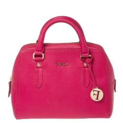 Furla Magenta Leather Elena Satchel