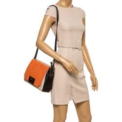 Pre Owned Furla Tri Color Leather Meridienne Shoulder Bag