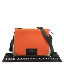 Pre Owned Furla Tri Color Leather Meridienne Shoulder Bag