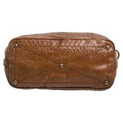 Furla Tan Python Embossed Leather Hobo