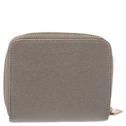 Pre Owned Furla Grey Leather Zip Around  Wallet