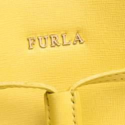 Pre Owned Furla Yellow Leather Stacy Bucket Bag
