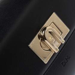 Pre Owned Furla Black Leather Mini 1927 Top Handle Bag