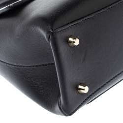 Pre Owned Furla Black Leather Mini 1927 Top Handle Bag