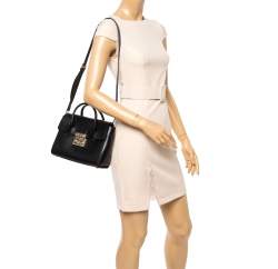 Pre Owned Furla Black Leather Small Metropolis Tote