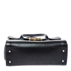 Pre Owned Furla Black Leather Small Metropolis Tote
