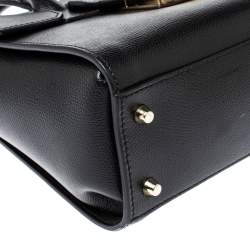 Pre Owned Furla Black Leather Small Metropolis Tote
