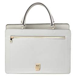 Pre Owned Furla Grey Leather Flap Top Handle Bag
