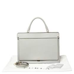 Pre Owned Furla Grey Leather Flap Top Handle Bag