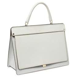 Pre Owned Furla Grey Leather Flap Top Handle Bag