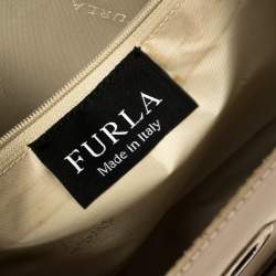 Pre Owned Furla Beige Patent Leather Shoulder Bag