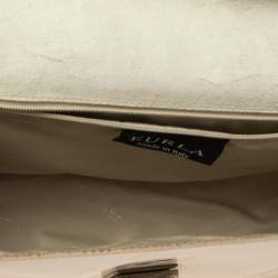 Pre Owned Furla Beige Patent Leather Shoulder Bag