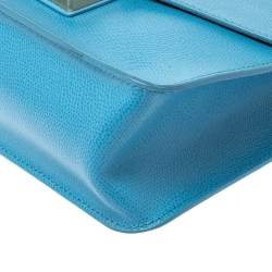 Pre Owned Furla Light Blue Leather Metropolis Top Handle Bag