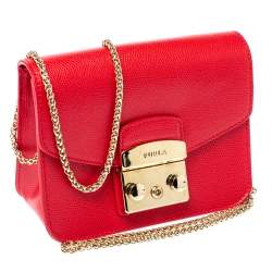 Pre Owned حقيبة كروس فورلا "ميتروبوليس" ميني جلد وردي بسلسلة