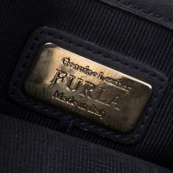 Furla Blue Leather Mini Metropolis Crossbody Bag