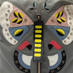 Pre Owned Furla Grey Soft Leather Patchwork Backpack