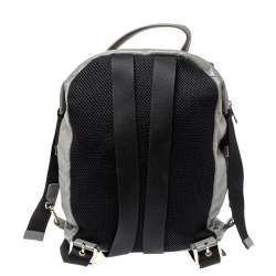 Pre Owned Furla Grey Soft Leather Patchwork Backpack