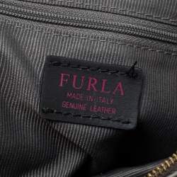 Pre Owned Furla Grey Soft Leather Patchwork Backpack
