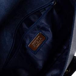 Pre Owned Furla Navy Blue Leather Zizi Chain Clutch