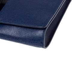 Pre Owned Furla Navy Blue Leather Zizi Chain Clutch