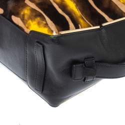 Pre Owned Furla Multicolor Leather and Calfhair Dome Satchel