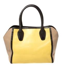 Pre Owned Furla Tri Color Leather Satchel