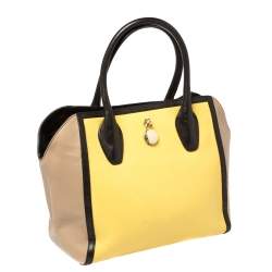 Pre Owned Furla Tri Color Leather Satchel